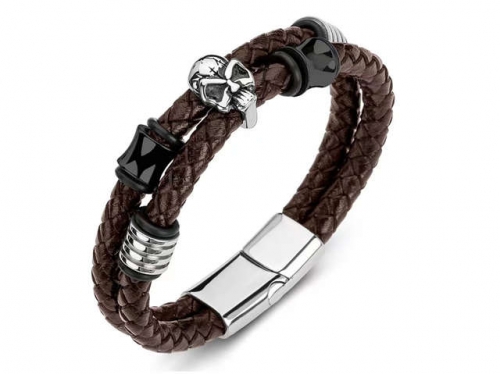 BC Jewelry Wholesale Leather Bracelet Stainless Steel Bracelet Jewelry NO.#SJ35B636