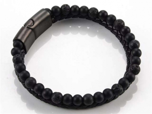 BC Jewelry Wholesale Leather Bracelet Stainless Steel Bracelet Jewelry NO.#SJ31B020