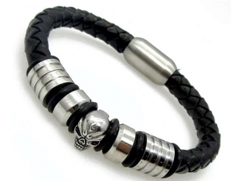 BC Jewelry Wholesale Leather Bracelet Stainless Steel Bracelet Jewelry NO.#SJ18B022