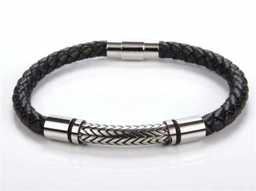 BC Jewelry Wholesale Leather Bracelet Stainless Steel Bracelet Jewelry NO.#SJ31B023