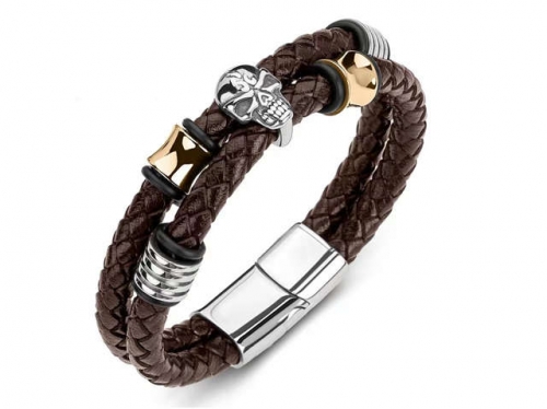 BC Jewelry Wholesale Leather Bracelet Stainless Steel Bracelet Jewelry NO.#SJ35B545