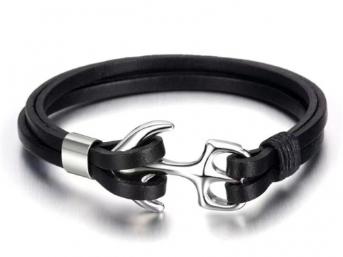 BC Jewelry Wholesale Leather Bracelet Stainless Steel Bracelet Jewelry NO.#SJ129B150