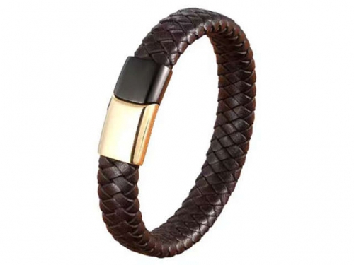 BC Jewelry Wholesale Leather Bracelet Stainless Steel Bracelet Jewelry NO.#SJ127B164