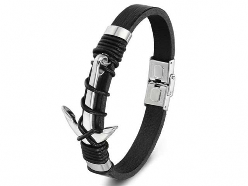 BC Jewelry Wholesale Leather Bracelet Stainless Steel Bracelet Jewelry NO.#SJ127B223