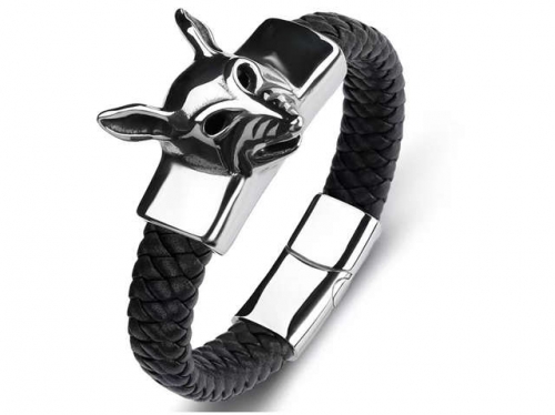 BC Jewelry Wholesale Leather Bracelet Stainless Steel Bracelet Jewelry NO.#SJ35B1088