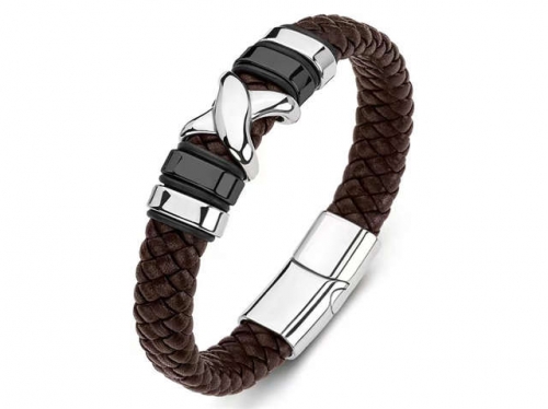 BC Jewelry Wholesale Leather Bracelet Stainless Steel Bracelet Jewelry NO.#SJ35B300