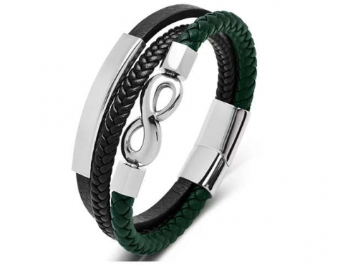 BC Jewelry Wholesale Leather Bracelet Stainless Steel Bracelet Jewelry NO.#SJ35B307