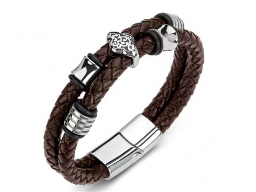BC Jewelry Wholesale Leather Bracelet Stainless Steel Bracelet Jewelry NO.#SJ35B643