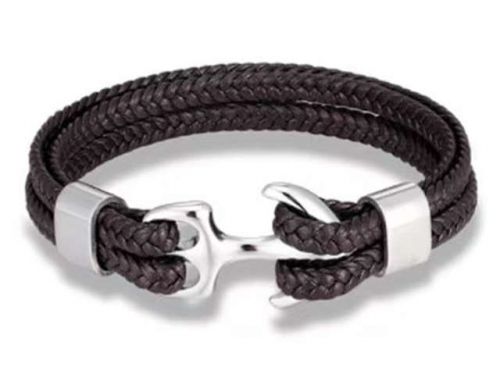 BC Jewelry Wholesale Leather Bracelet Stainless Steel Bracelet Jewelry NO.#SJ131B165