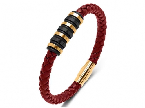 BC Jewelry Wholesale Leather Bracelet Stainless Steel Bracelet Jewelry NO.#SJ35B736