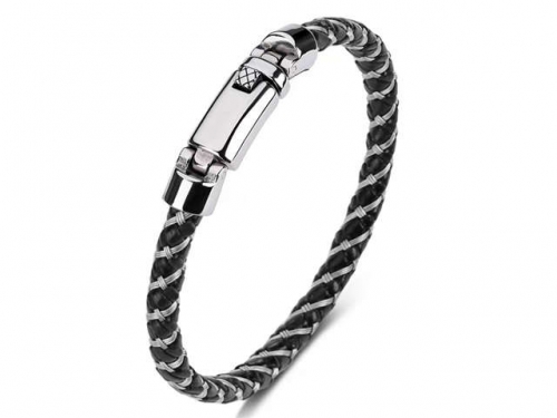BC Jewelry Wholesale Leather Bracelet Stainless Steel Bracelet Jewelry NO.#SJ35B334