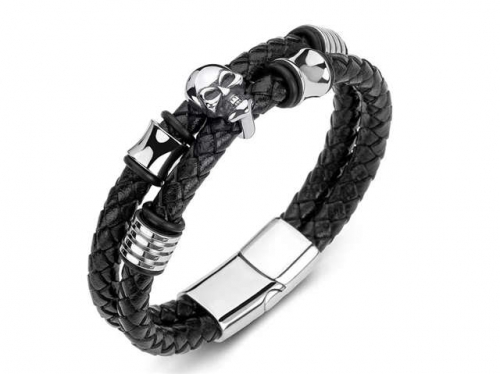 BC Jewelry Wholesale Leather Bracelet Stainless Steel Bracelet Jewelry NO.#SJ35B550
