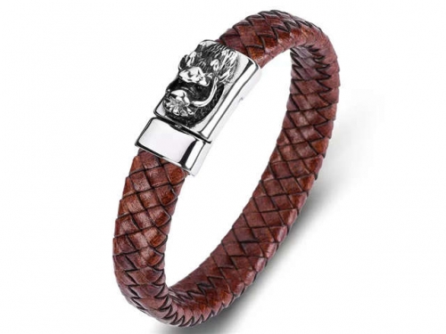 BC Jewelry Wholesale Leather Bracelet Stainless Steel Bracelet Jewelry NO.#SJ35B850