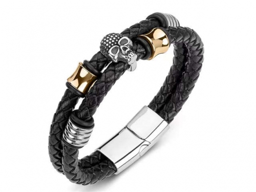 BC Jewelry Wholesale Leather Bracelet Stainless Steel Bracelet Jewelry NO.#SJ35B494