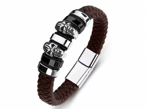 BC Jewelry Wholesale Leather Bracelet Stainless Steel Bracelet Jewelry NO.#SJ35B370