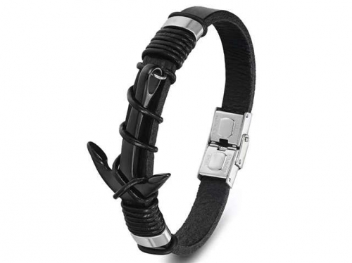 BC Jewelry Wholesale Leather Bracelet Stainless Steel Bracelet Jewelry NO.#SJ127B459