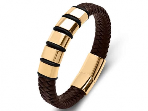 BC Jewelry Wholesale Leather Bracelet Stainless Steel Bracelet Jewelry NO.#SJ35B138