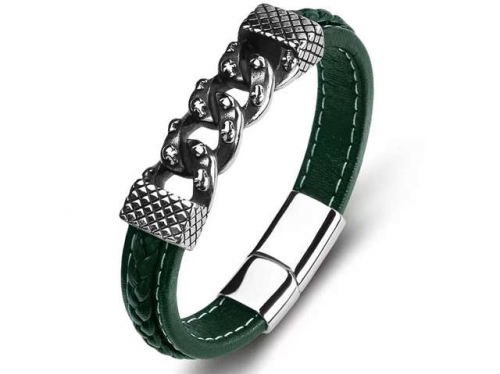 BC Jewelry Wholesale Leather Bracelet Stainless Steel Bracelet Jewelry NO.#SJ35B580