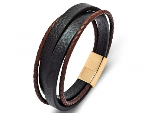 BC Jewelry Wholesale Leather Bracelet Stainless Steel Bracelet Jewelry NO.#SJ35B658