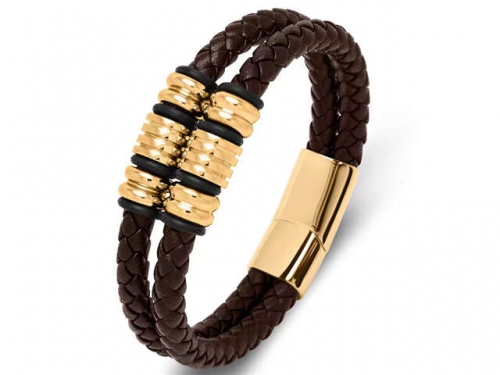 BC Jewelry Wholesale Leather Bracelet Stainless Steel Bracelet Jewelry NO.#SJ35B168