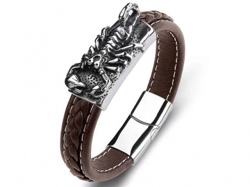 BC Jewelry Wholesale Leather Bracelet Stainless Steel Bracelet Jewelry NO.#SJ35B693