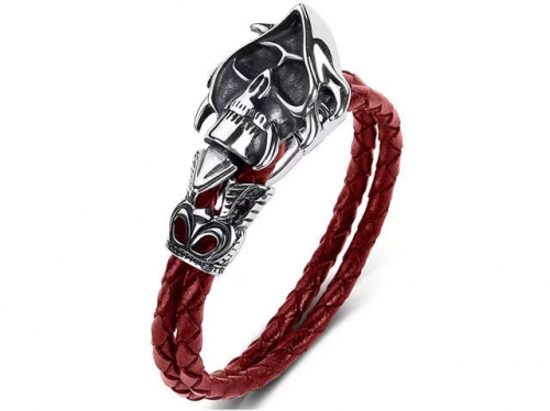BC Jewelry Wholesale Leather Bracelet Stainless Steel Bracelet Jewelry NO.#SJ35B941