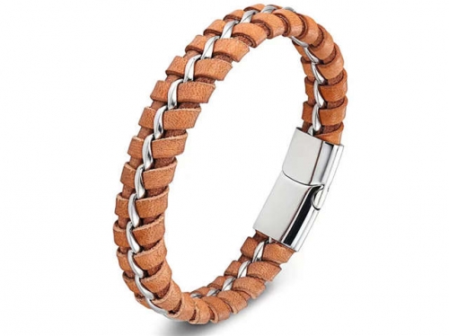 BC Jewelry Wholesale Leather Bracelet Stainless Steel Bracelet Jewelry NO.#SJ127B227