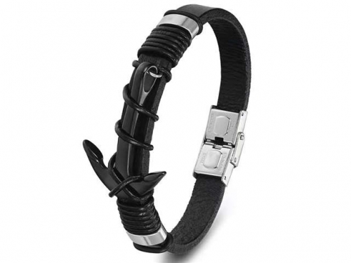 BC Jewelry Wholesale Leather Bracelet Stainless Steel Bracelet Jewelry NO.#SJ127B222