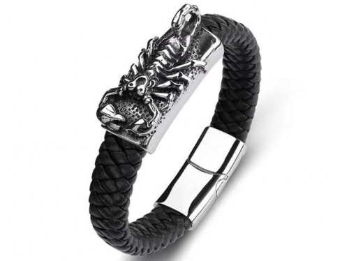 BC Jewelry Wholesale Leather Bracelet Stainless Steel Bracelet Jewelry NO.#SJ35B697