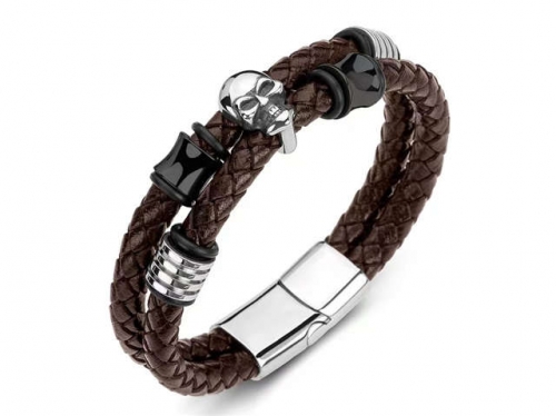 BC Jewelry Wholesale Leather Bracelet Stainless Steel Bracelet Jewelry NO.#SJ35B555