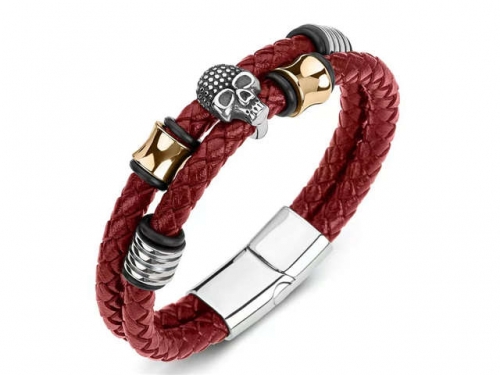 BC Jewelry Wholesale Leather Bracelet Stainless Steel Bracelet Jewelry NO.#SJ35B500