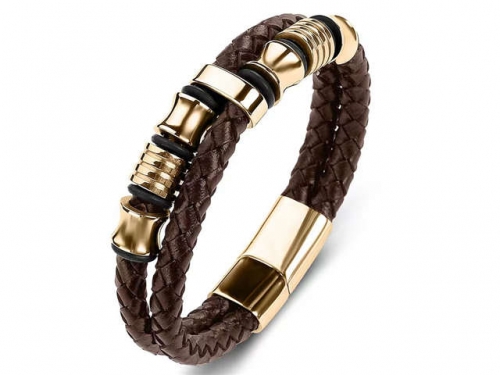 BC Jewelry Wholesale Leather Bracelet Stainless Steel Bracelet Jewelry NO.#SJ35B210