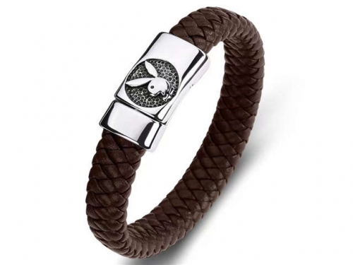 BC Jewelry Wholesale Leather Bracelet Stainless Steel Bracelet Jewelry NO.#SJ35B1109