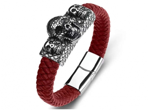 BC Jewelry Wholesale Leather Bracelet Stainless Steel Bracelet Jewelry NO.#SJ35B714