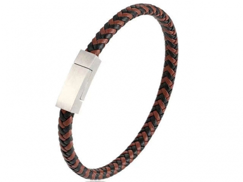 BC Jewelry Wholesale Leather Bracelet Stainless Steel Bracelet Jewelry NO.#SJ132B230