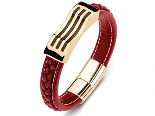 BC Jewelry Wholesale Leather Bracelet Stainless Steel Bracelet Jewelry NO.#SJ35B230