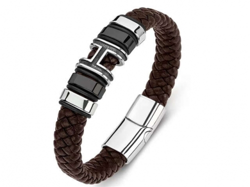 BC Jewelry Wholesale Leather Bracelet Stainless Steel Bracelet Jewelry NO.#SJ35B294