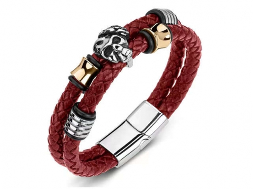 BC Jewelry Wholesale Leather Bracelet Stainless Steel Bracelet Jewelry NO.#SJ35B589