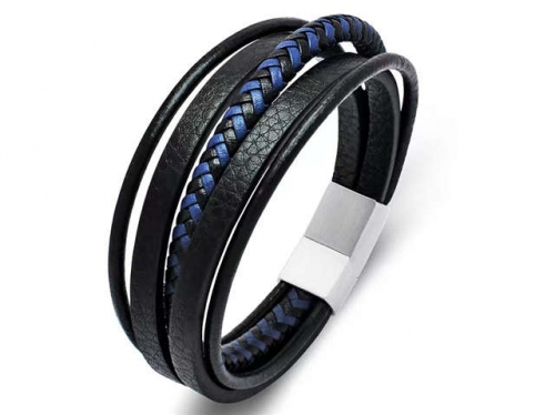 BC Jewelry Wholesale Leather Bracelet Stainless Steel Bracelet Jewelry NO.#SJ35B855