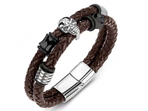 BC Jewelry Wholesale Leather Bracelet Stainless Steel Bracelet Jewelry NO.#SJ35B546