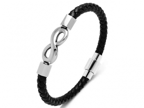 BC Jewelry Wholesale Leather Bracelet Stainless Steel Bracelet Jewelry NO.#SJ35B488