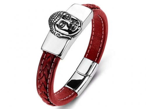 BC Jewelry Wholesale Leather Bracelet Stainless Steel Bracelet Jewelry NO.#SJ35B1003