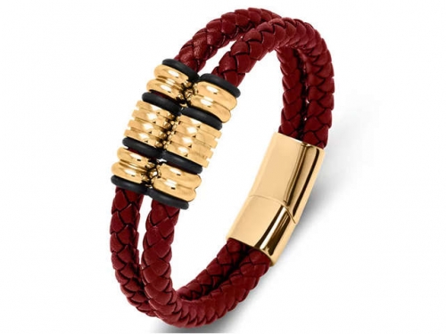 BC Jewelry Wholesale Leather Bracelet Stainless Steel Bracelet Jewelry NO.#SJ35B169