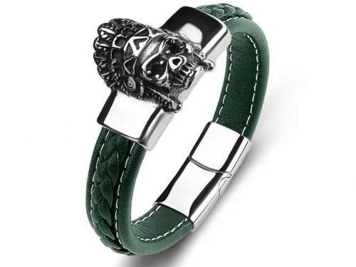 BC Jewelry Wholesale Leather Bracelet Stainless Steel Bracelet Jewelry NO.#SJ35B438