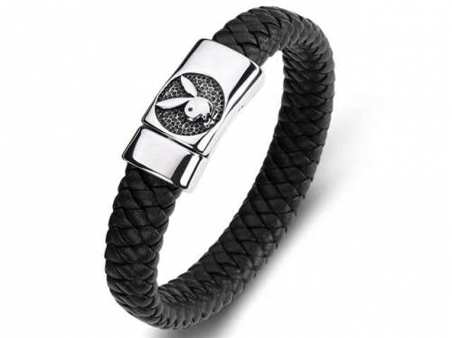 BC Jewelry Wholesale Leather Bracelet Stainless Steel Bracelet Jewelry NO.#SJ35B1107