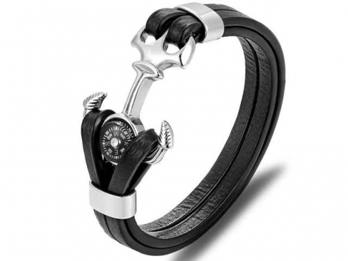 BC Jewelry Wholesale Leather Bracelet Stainless Steel Bracelet Jewelry NO.#SJ131B010
