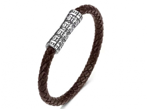 BC Jewelry Wholesale Leather Bracelet Stainless Steel Bracelet Jewelry NO.#SJ35B611