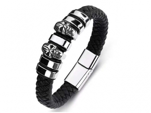 BC Jewelry Wholesale Leather Bracelet Stainless Steel Bracelet Jewelry NO.#SJ35B365