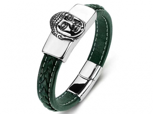 BC Jewelry Wholesale Leather Bracelet Stainless Steel Bracelet Jewelry NO.#SJ35B1001