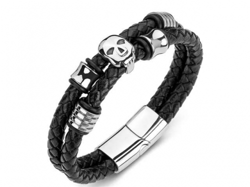 BC Jewelry Wholesale Leather Bracelet Stainless Steel Bracelet Jewelry NO.#SJ35B661